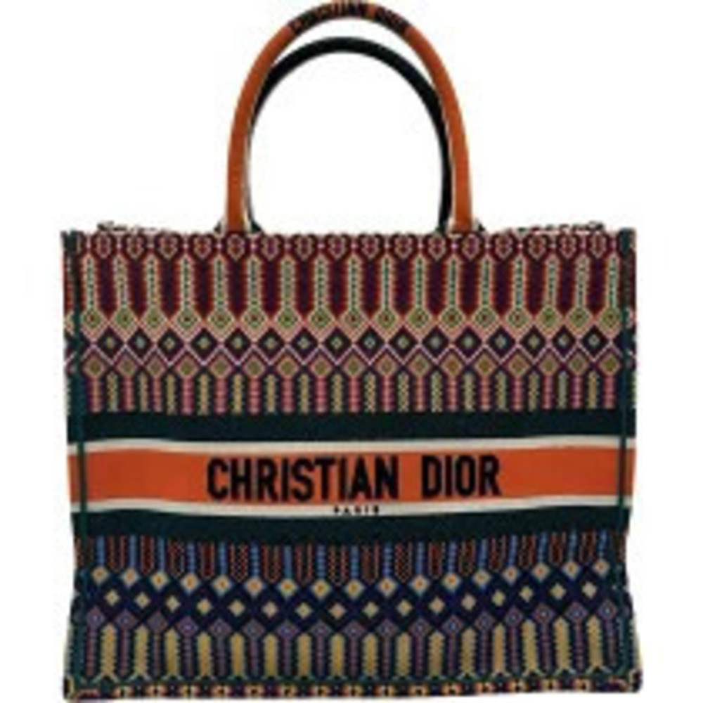 Christian Dior Book Canvas Bag Tote Bag Multicolor